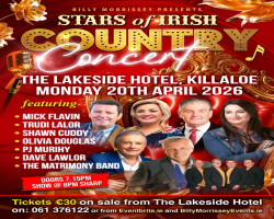  Join us for the Stars of Irish Country on the 20th of April! 